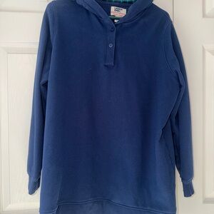 Vintage Lands' End Serious Sweats Navy Hooded Pullover 1X (16W-18W)